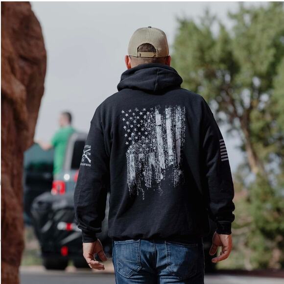 Men’s patriotic hoodie by Grunt Style, new “1776”, American flag design Size - M - Picture 4 of 7